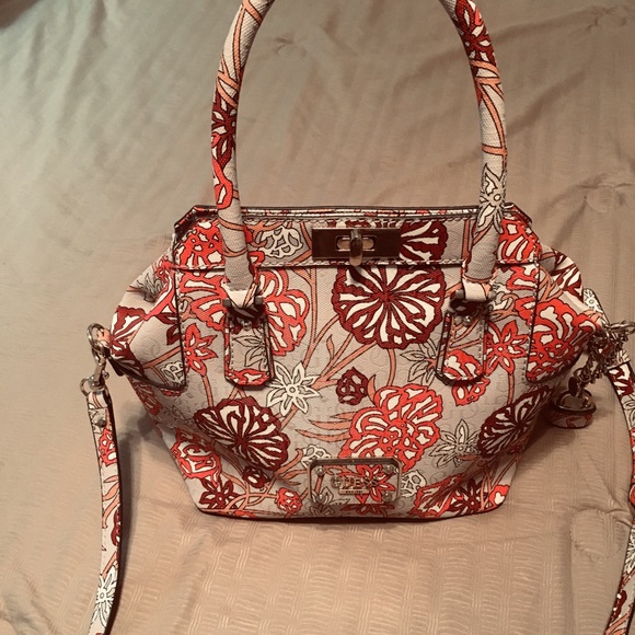Guess Handbags - Guess Ophelia Turnlock floral Satchel